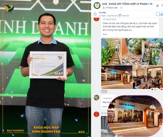 Học viên anh Thạch khóa K49 mở quán sau khóa học