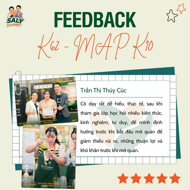 Feedback học viên Trần Thị Thùy Cúc khóa K62 - MAP K10, đánh giá 5 sao