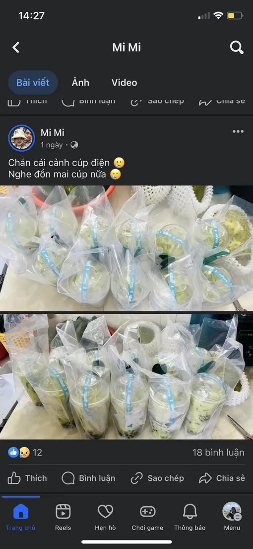 Học viên Mi Mi khoe các đơn topping đóng gói cho khách