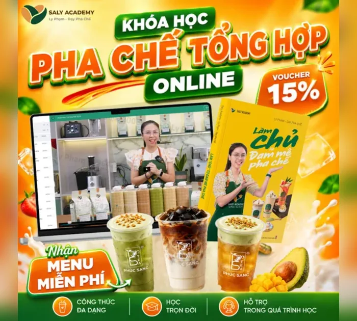 Khóa pha chế và kinh doanh tổng hợp 7 chuyên đề, vốn từ 500 triệu