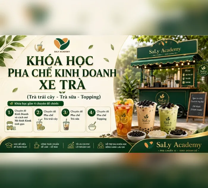 Khóa Pha Chế Kinh Doanh Xe Trà, vốn 50–70 triệu